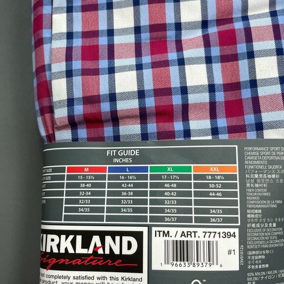 NEW Kirkland Signature Men's XL Performance Sport Dress Shirt Plaid - Picture 6 of 8